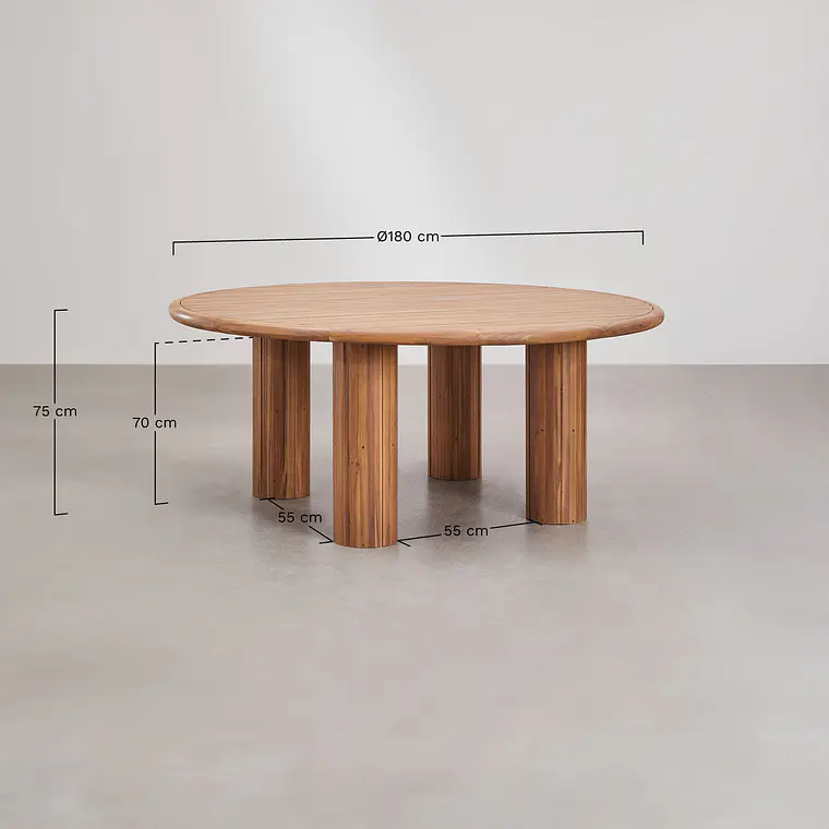 Mesa de comedor Maelen en madera de acacia 7