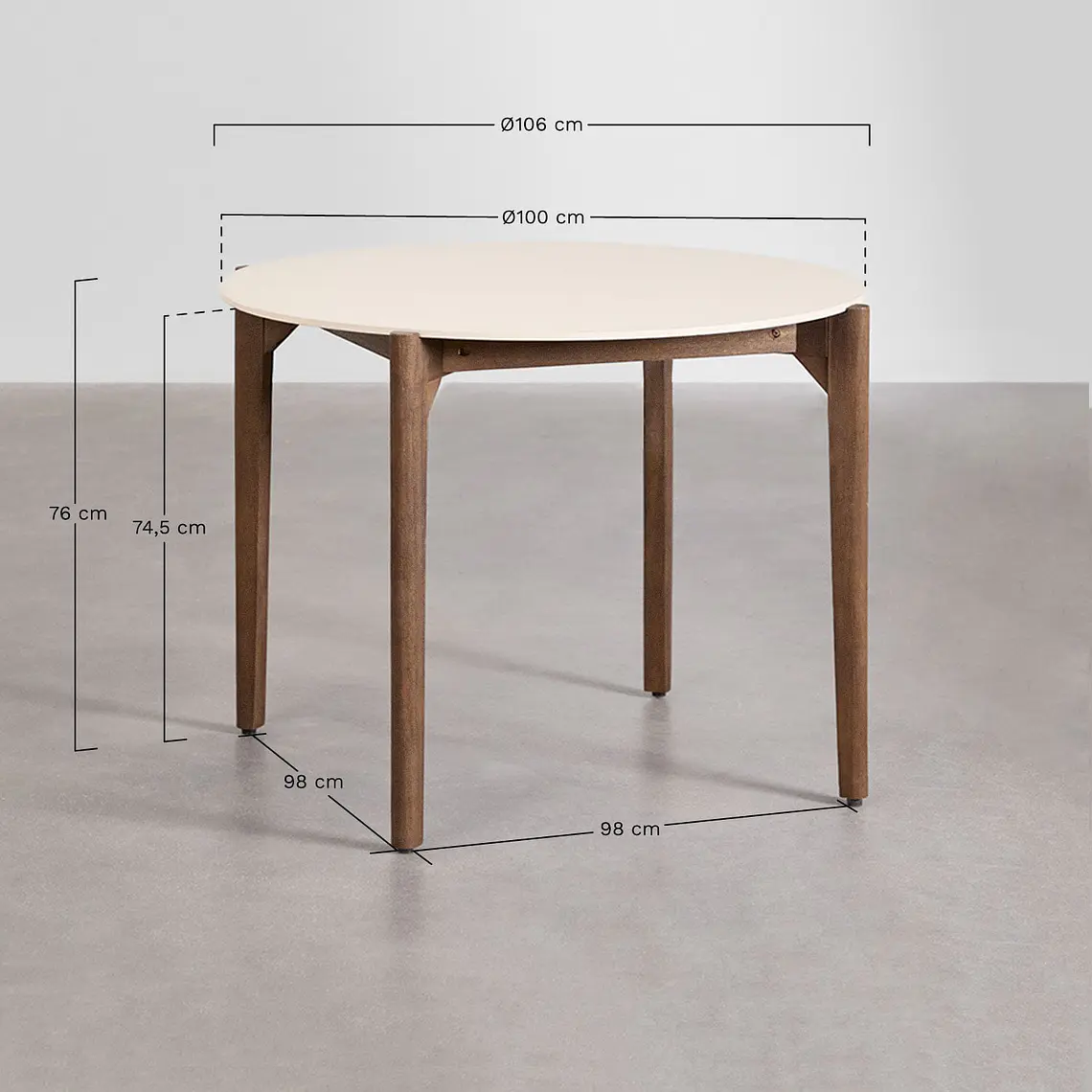 Mesa de comedor Orelira en acabado cemento 7