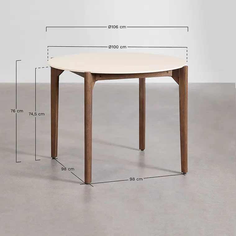 Mesa de comedor Orelira en acabado cemento 7