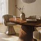 Mesa de comedor ovalada 160-200x100 cm extensible en MDF y chapa - Miniatura 1