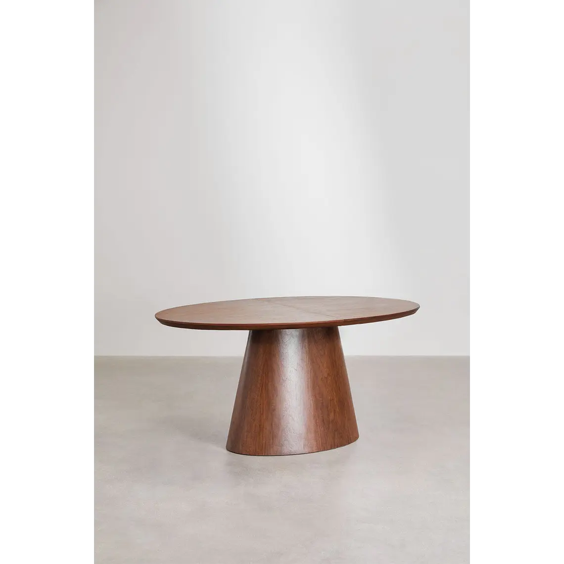 Mesa de comedor ovalada 160-200x100 cm extensible en MDF y chapa 2