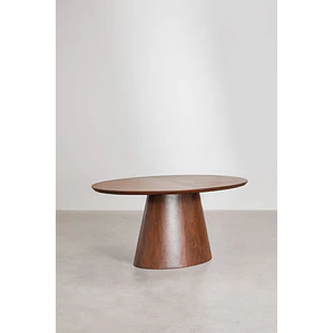 Mesa de comedor ovalada 160-200x100 cm extensible en MDF y chapa