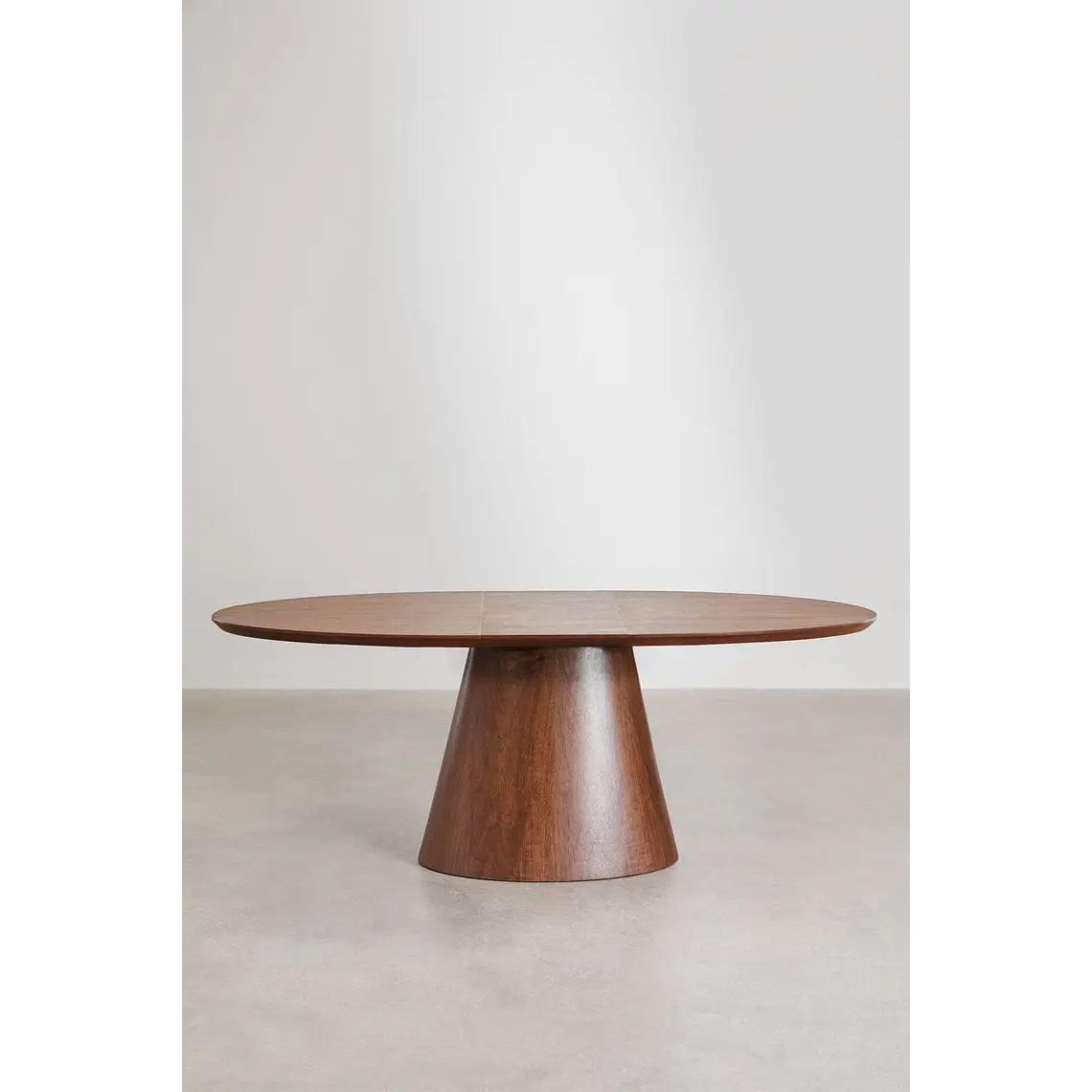Mesa de comedor ovalada 160-200x100 cm extensible en MDF y chapa 4
