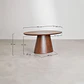 Mesa de comedor ovalada 160-200x100 cm extensible en MDF y chapa - Miniatura 9