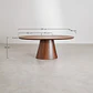 Mesa de comedor ovalada 160-200x100 cm extensible en MDF y chapa - Miniatura 10