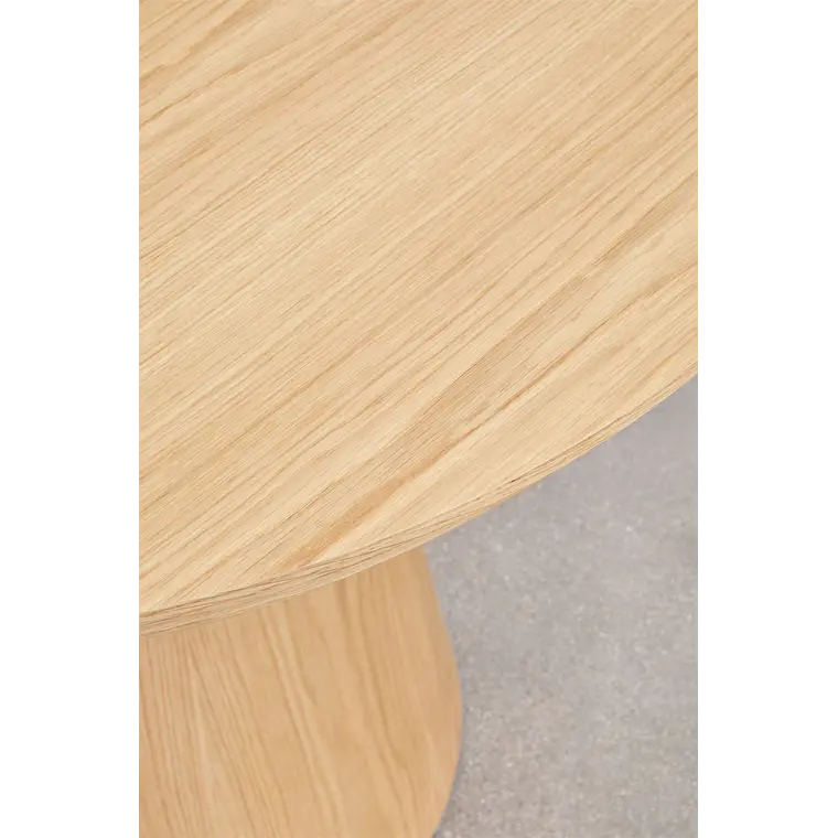 Mesa de comedor ovalada 180-240x105 cm extensible en MDF y chapa de roble 8