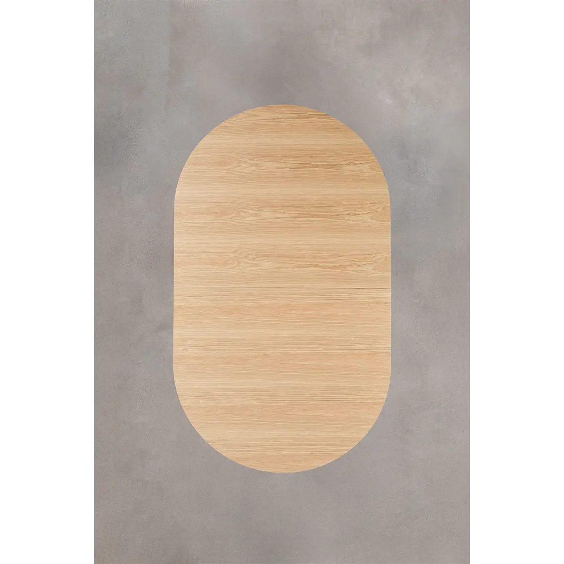 Mesa de comedor ovalada 180-240x105 cm extensible en MDF y chapa de roble 11