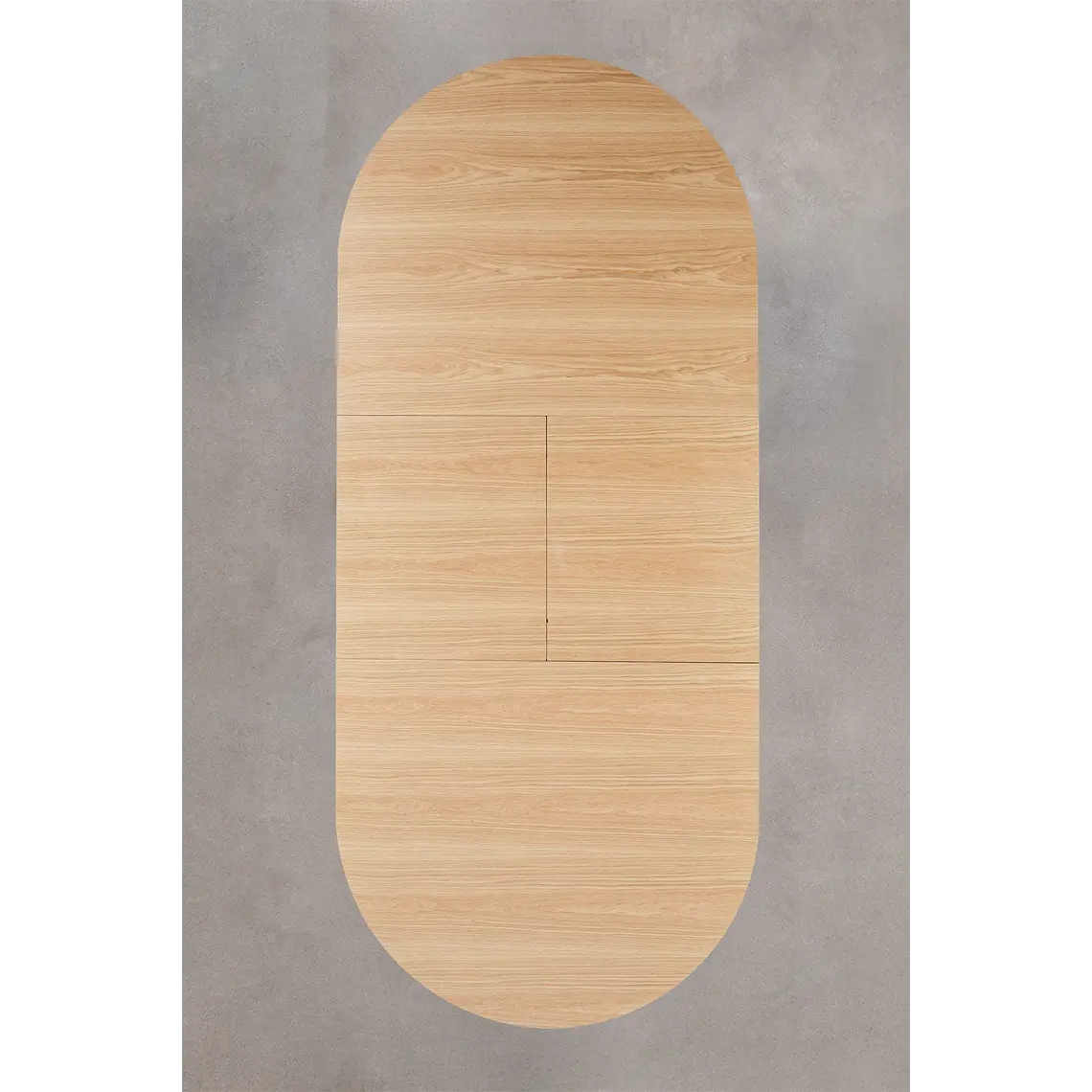 Mesa de comedor ovalada 180-240x105 cm extensible en MDF y chapa de roble 12
