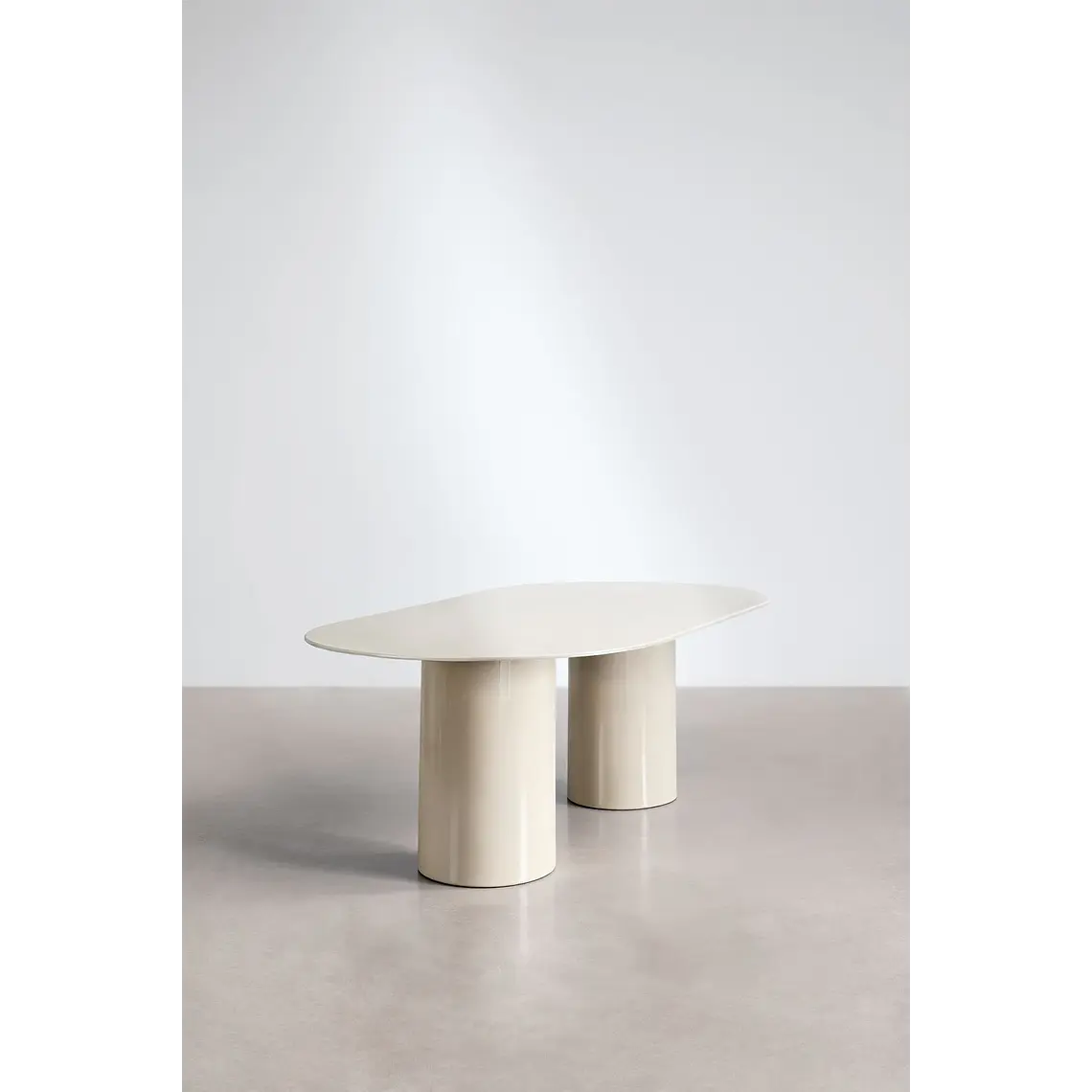 Mesa de comedor ovalada 220x110 cm en vidrio templado y MDF 5