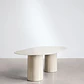 Mesa de comedor ovalada 220x110 cm en vidrio templado y MDF - Miniatura 5