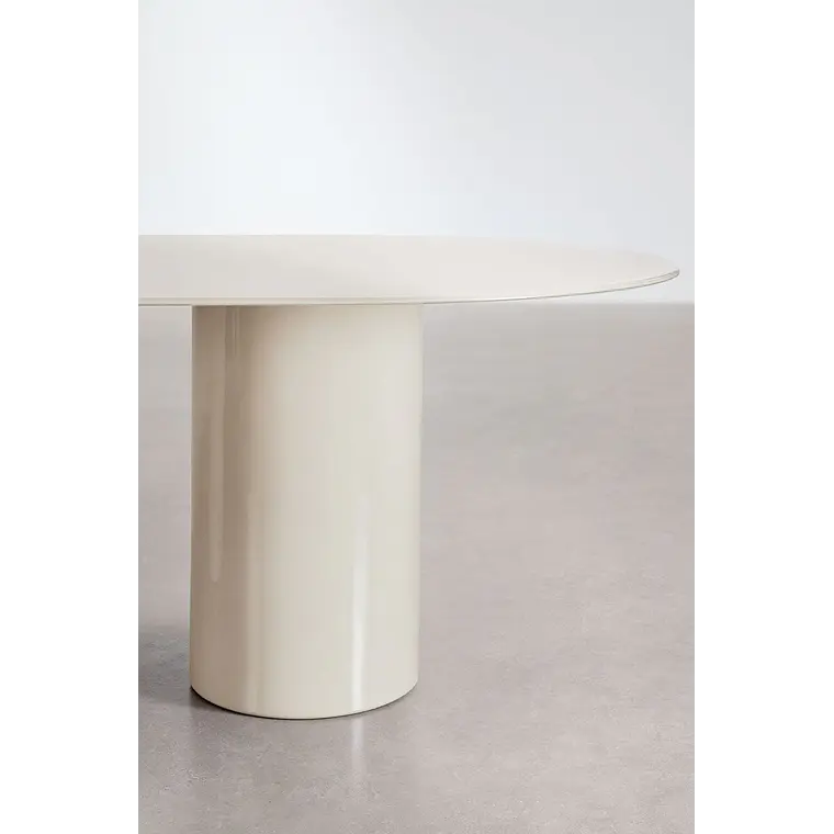 Mesa de comedor ovalada 220x110 cm en vidrio templado y MDF 6