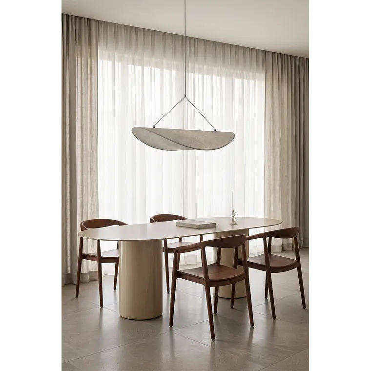 Mesa de comedor ovalada 220x110 cm en vidrio templado y MDF 14