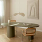 Mesa de comedor ovalada 220x115 cm en MDF - Miniatura 1