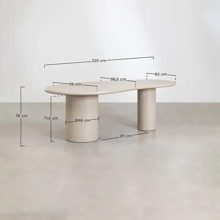 Mesa de comedor ovalada 220x115 cm en MDF 7