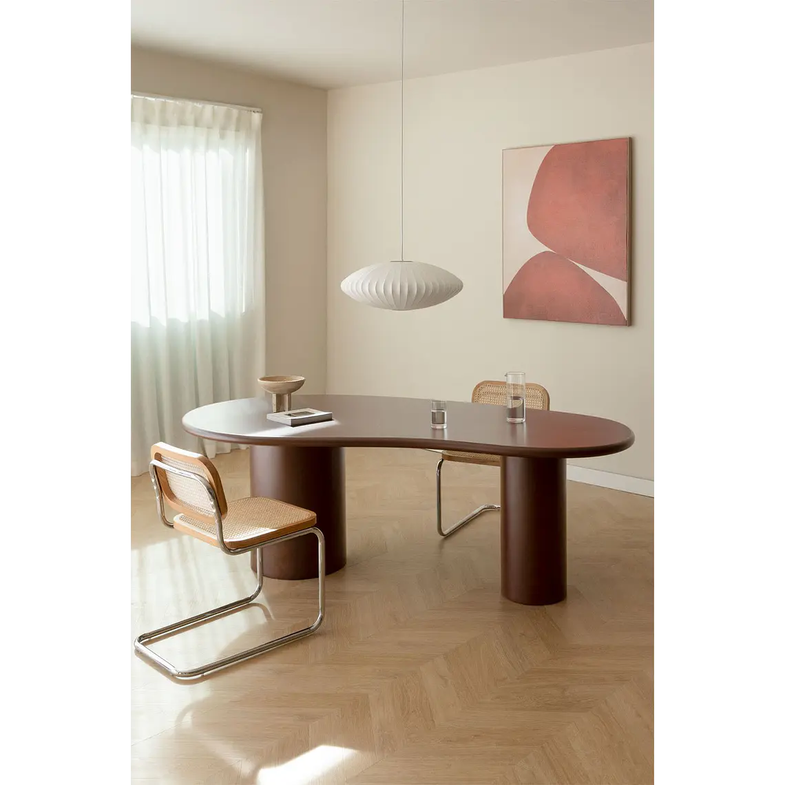 Mesa de comedor ovalada 220x115 cm en MDF 10