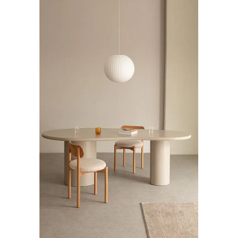 Mesa de comedor ovalada 220x115 cm en MDF 11