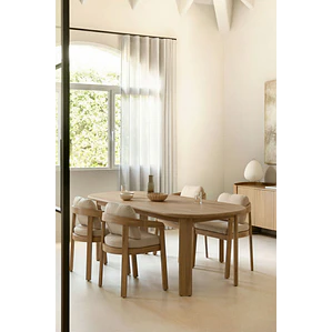 Mesa de comedor ovalada 240x100 cm en madera de acacia