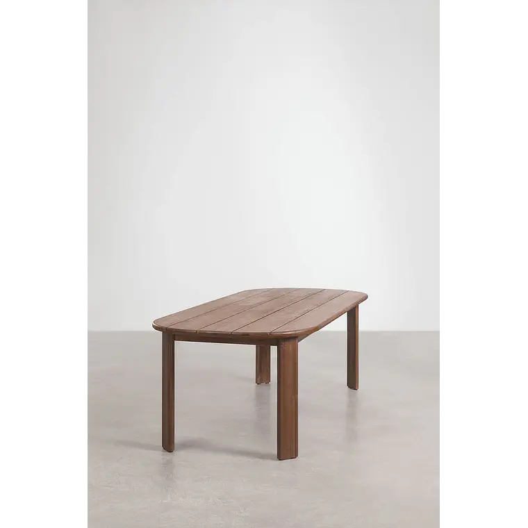 Mesa de comedor ovalada 240x100 cm en madera de acacia 3