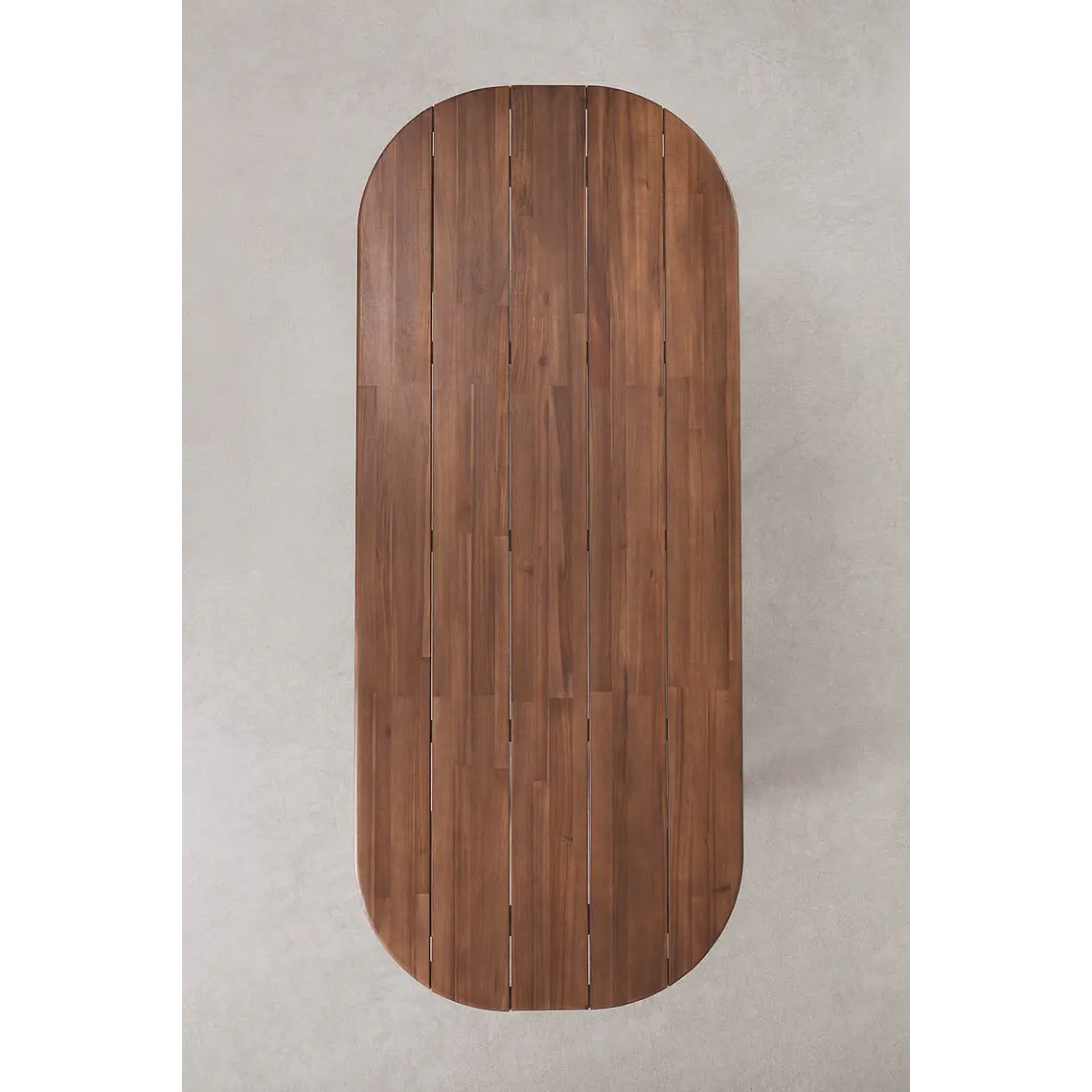 Mesa de comedor ovalada 240x100 cm en madera de acacia 7