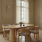 Mesa de comedor ovalada extensible en MDF y chapa de fresno - Miniatura 1