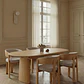 Mesa de comedor ovalada extensible en MDF y chapa de fresno - Miniatura 2