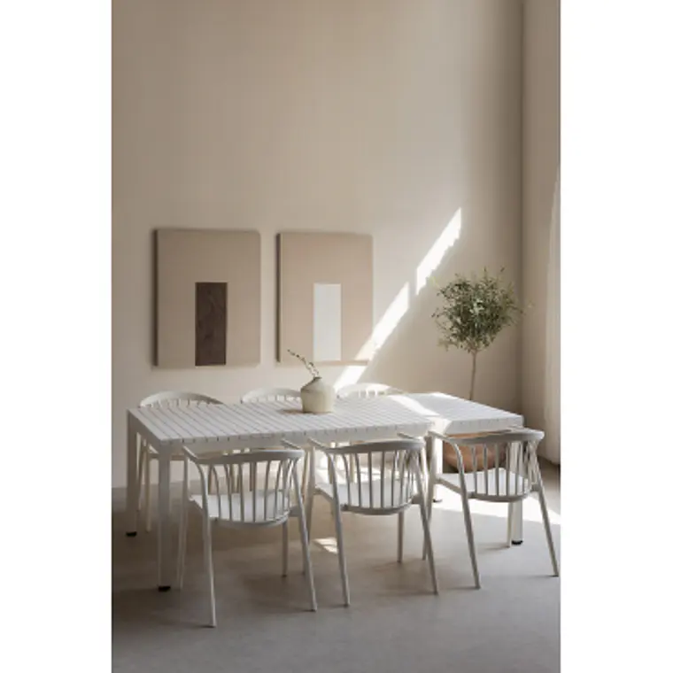 Mesa de comedor Raeien en aluminio 10