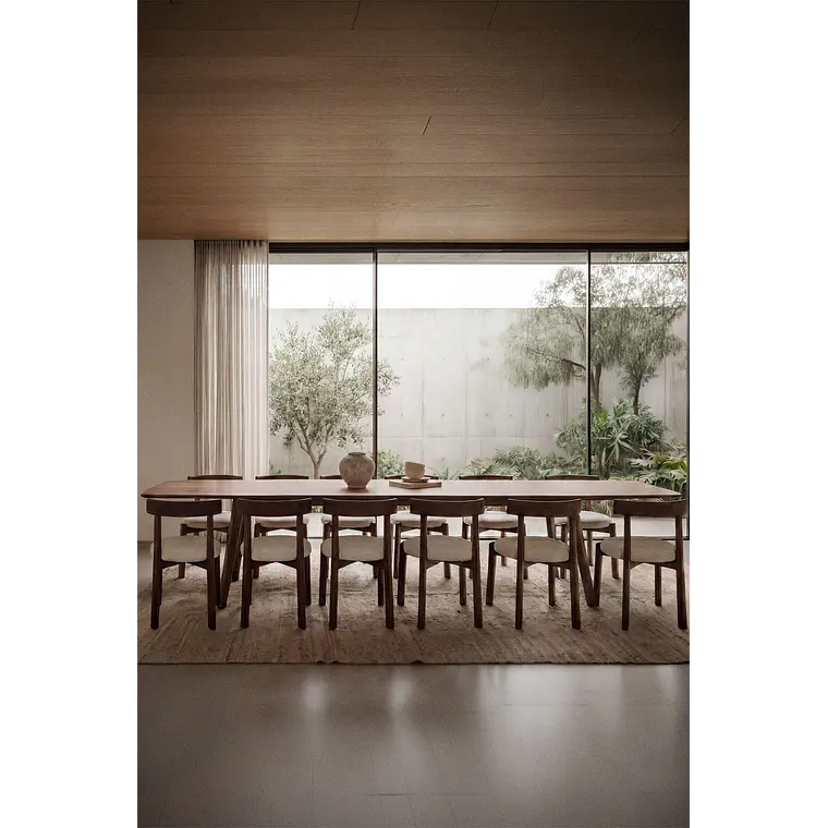 Mesa de comedor rectangular 220-320x95 cm extensible en madera 3
