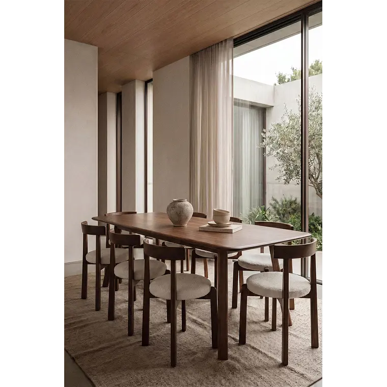 Mesa de comedor rectangular 220-320x95 cm extensible en madera 13