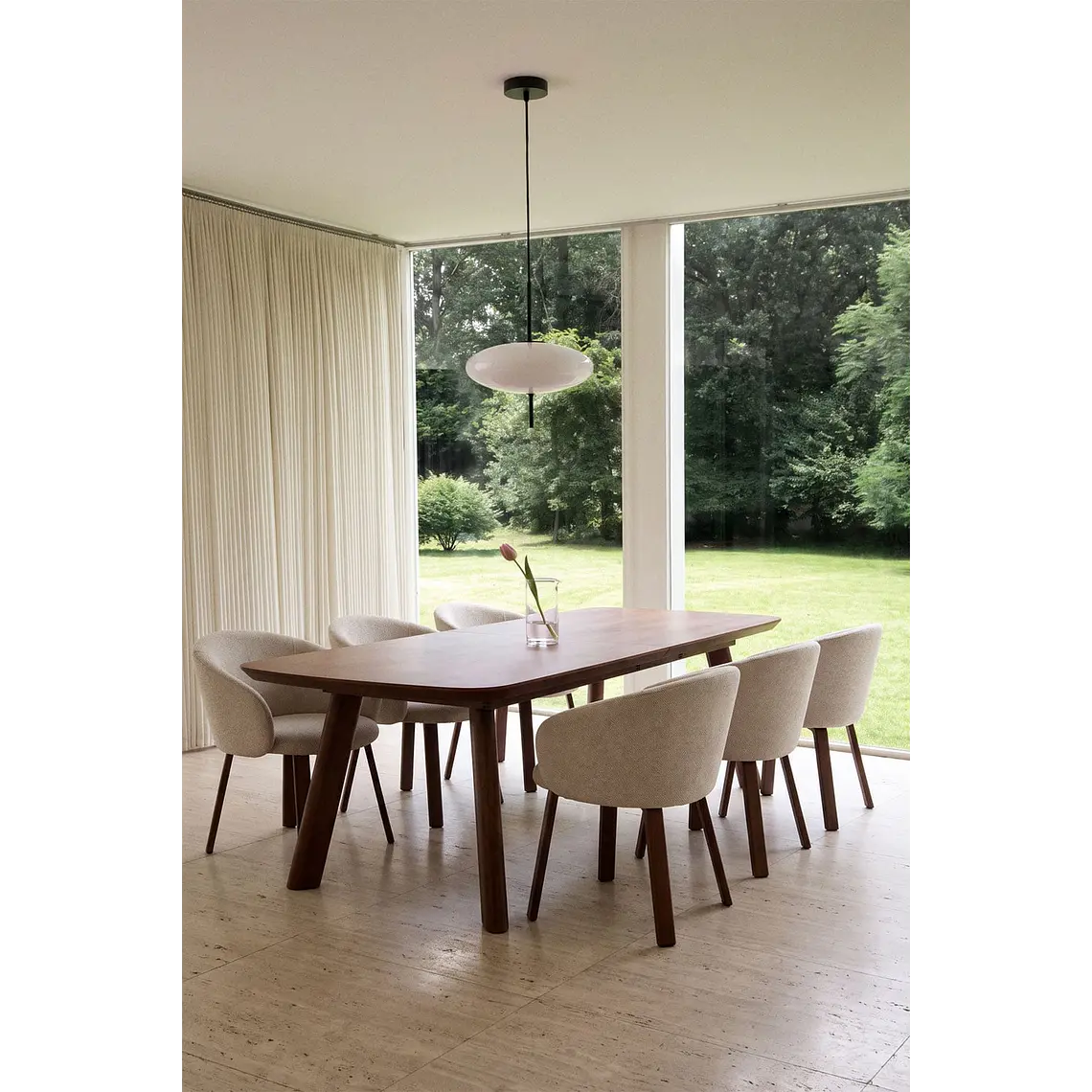 Mesa de comedor rectangular 240-300x110 cm extensible en MDF 1