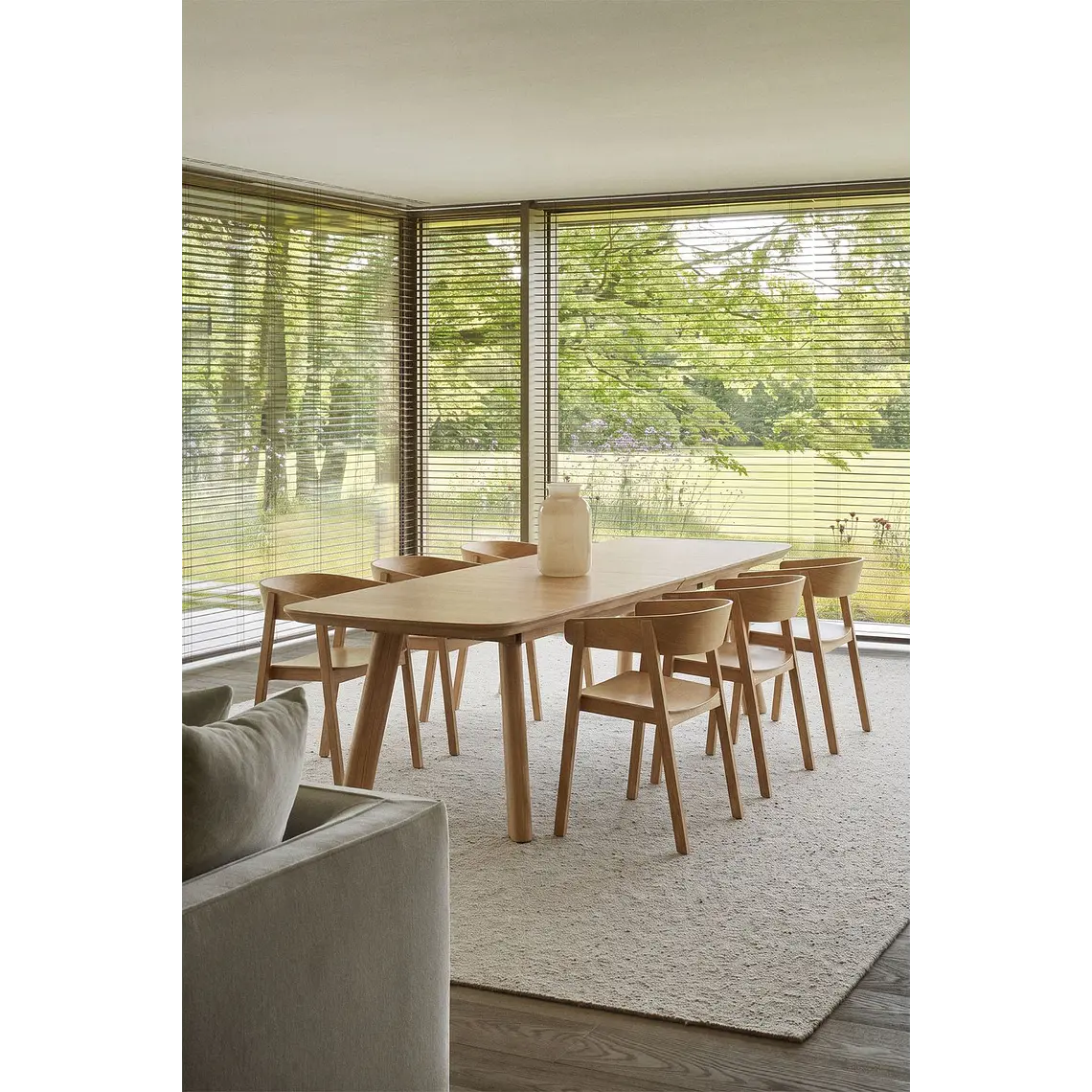 Mesa de comedor rectangular 240-300x110 cm extensible en MDF 14