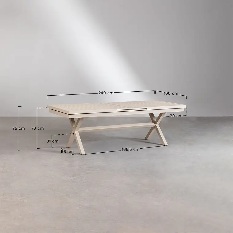 Mesa de comedor Saelora en aluminio 7