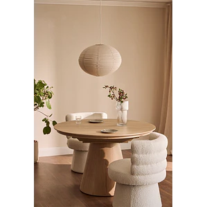 Mesa de comedor Vaelena en MDF y chapa de roble