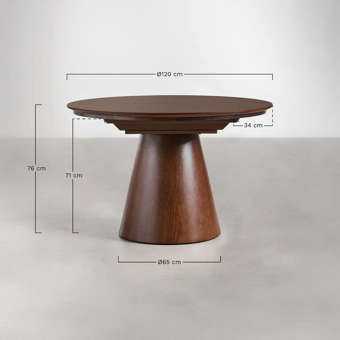 Mesa de comedor Vaelena en madera de roble 12