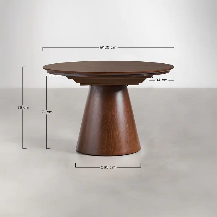Mesa de comedor Vaelena en madera de roble 12