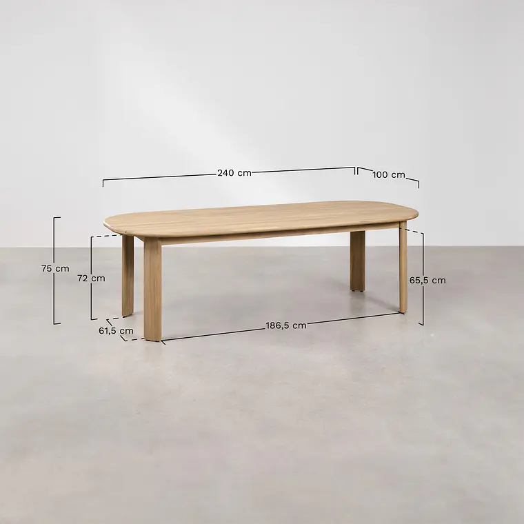 Mesa de comedor Wenora en madera de acacia 8