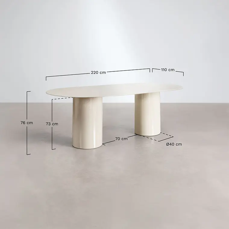 Mesa de comedor Xaeira en vidrio 10
