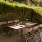 Mesa de jardín 100-160x100 cm extensible en madera de acacia Nereva - Miniatura 1