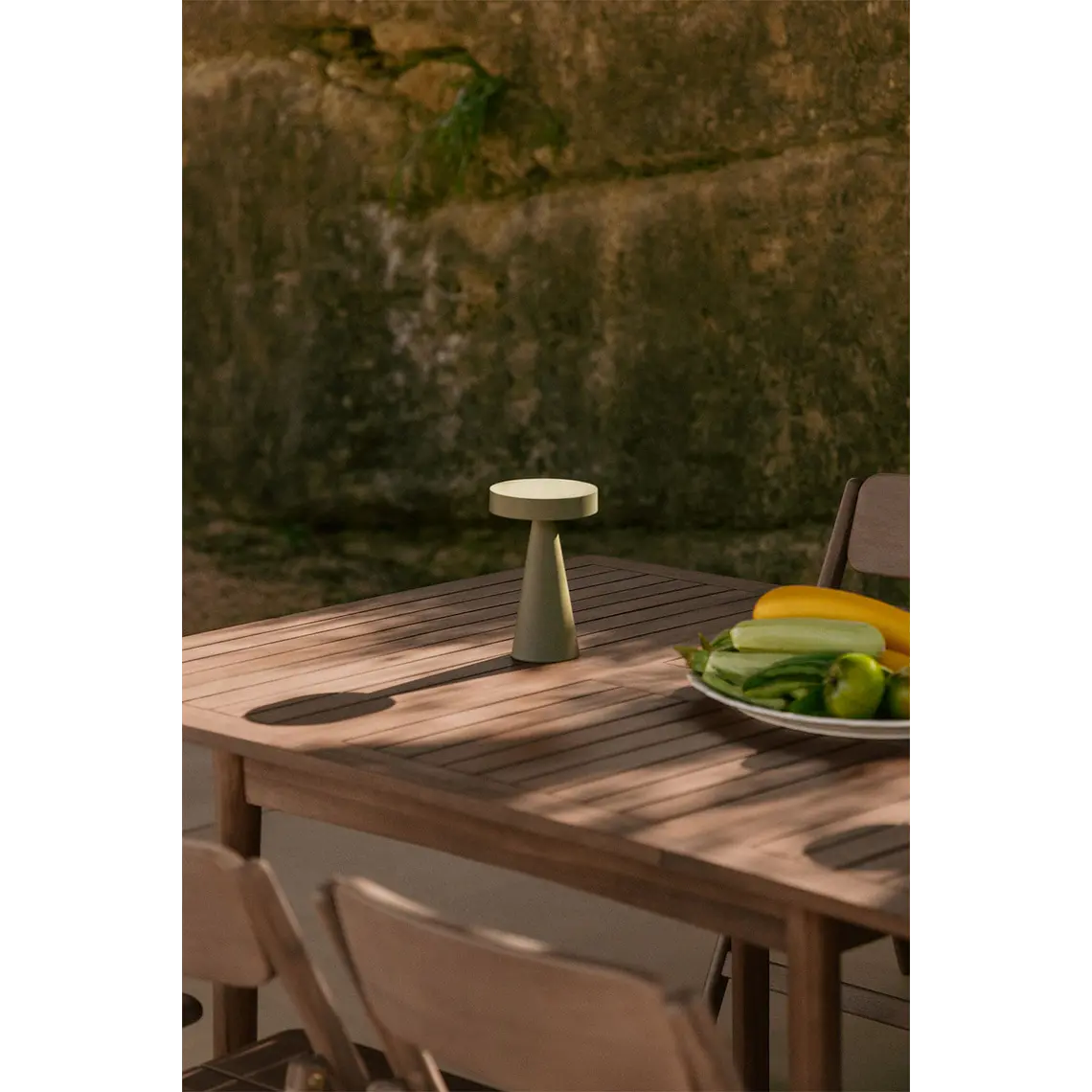 Mesa de jardín 100-160x100 cm extensible en madera de acacia Nereva 3