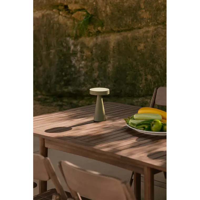 Mesa de jardín 100-160x100 cm extensible en madera de acacia Nereva 3