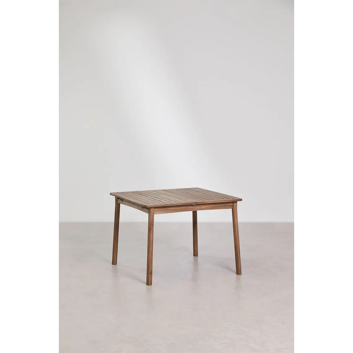 Mesa de jardín 100-160x100 cm extensible en madera de acacia Nereva 5