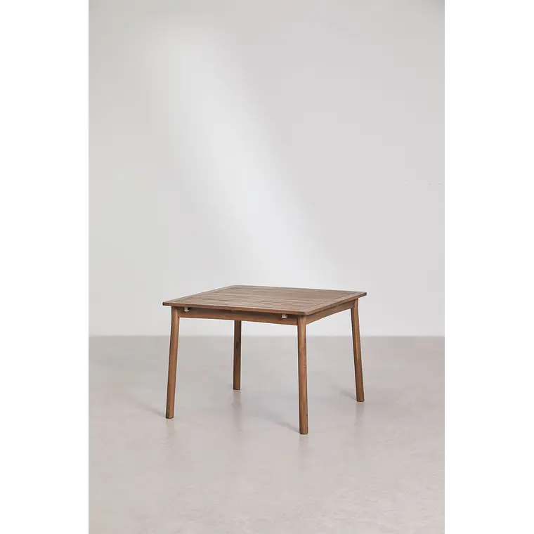 Mesa de jardín 100-160x100 cm extensible en madera de acacia Nereva 6