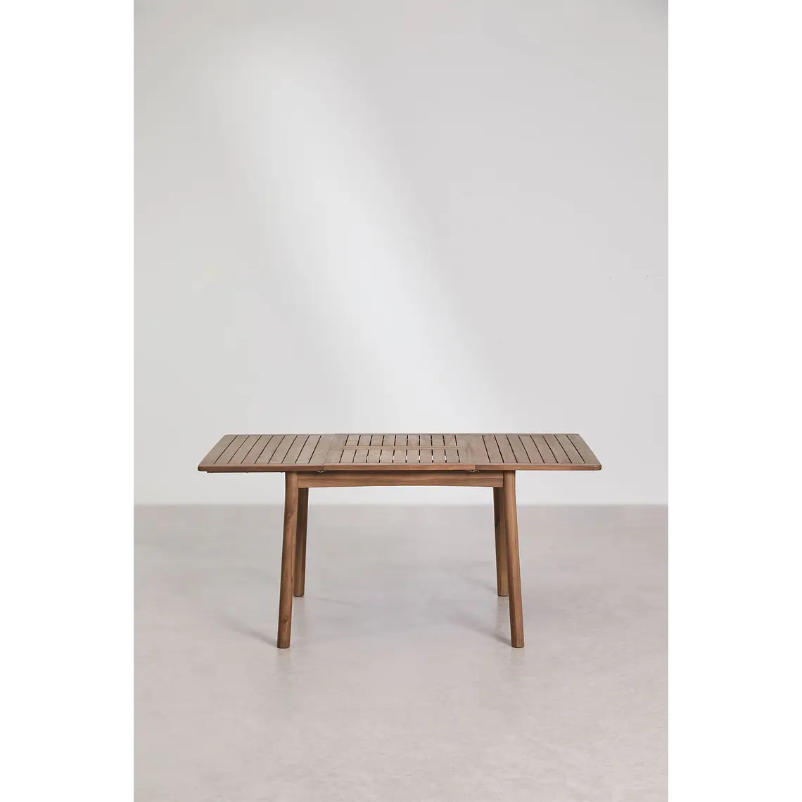 Mesa de jardín 100-160x100 cm extensible en madera de acacia Nereva 7