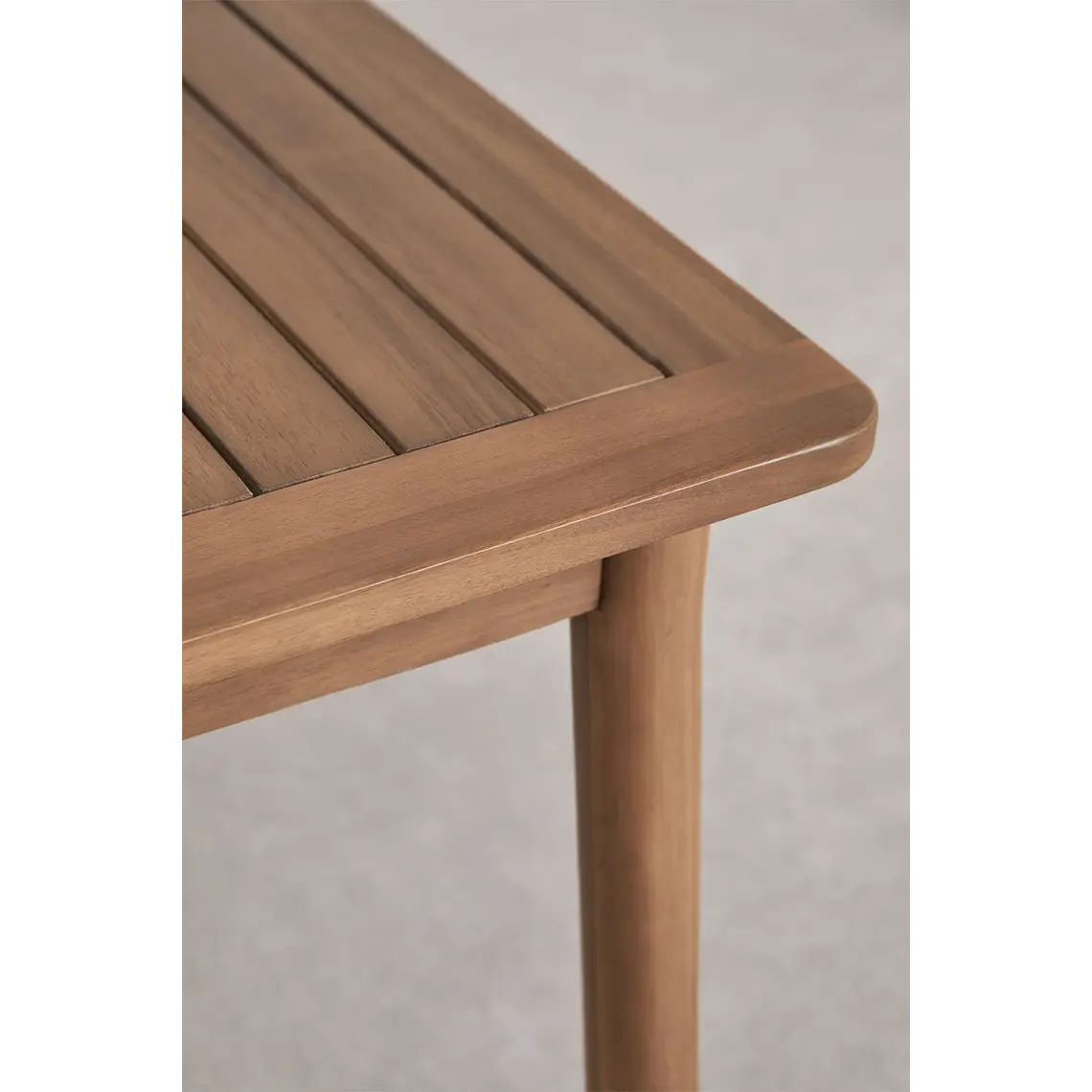 Mesa de jardín 100-160x100 cm extensible en madera de acacia Nereva 8