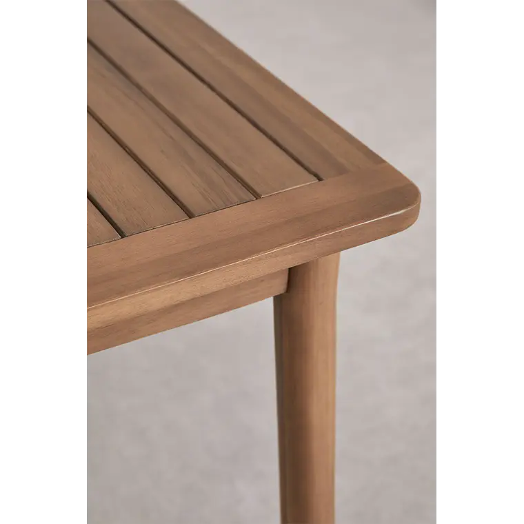 Mesa de jardín 100-160x100 cm extensible en madera de acacia Nereva 8