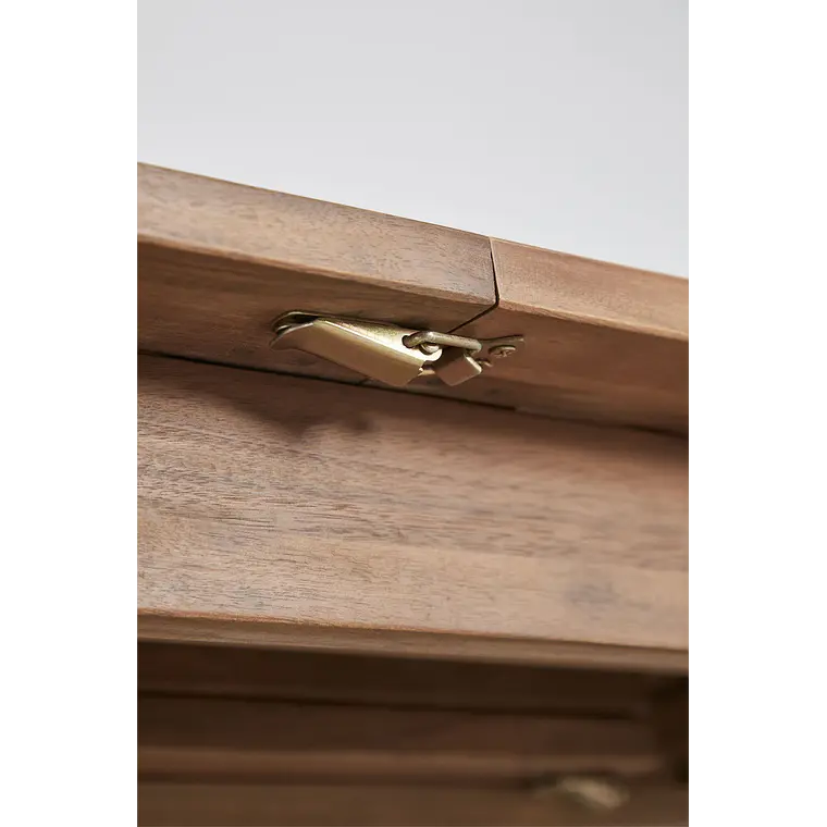 Mesa de jardín 100-160x100 cm extensible en madera de acacia Nereva 9