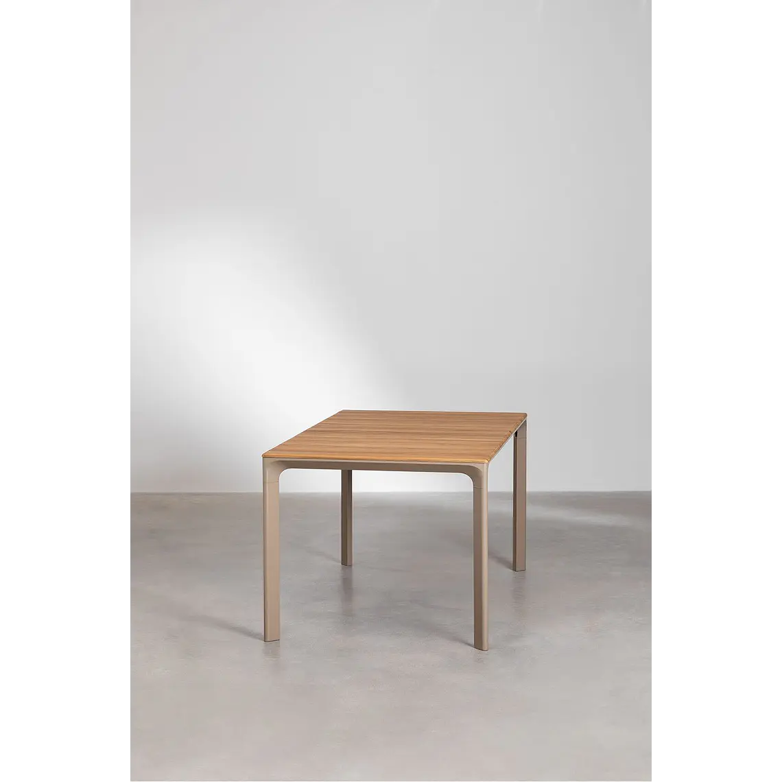 Mesa de jardín rectangular 160x90 cm en aluminio y madera de teca Varia 4