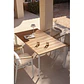 Mesa de jardín rectangular 160x90 cm en aluminio y madera de teca Varia - Miniatura 8