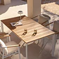 Mesa de jardín rectangular 160x90 cm en aluminio y madera de teca Varia - Miniatura 9