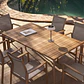 Mesa de jardín rectangular 160x90 cm en aluminio y madera de teca Varia - Miniatura 10