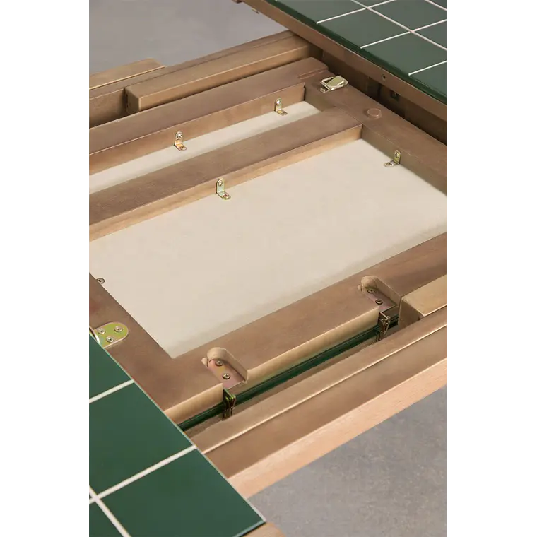 Mesa de jardín rectangular 200-260-320x100 cm extensible en madera de acacia Lumora 8